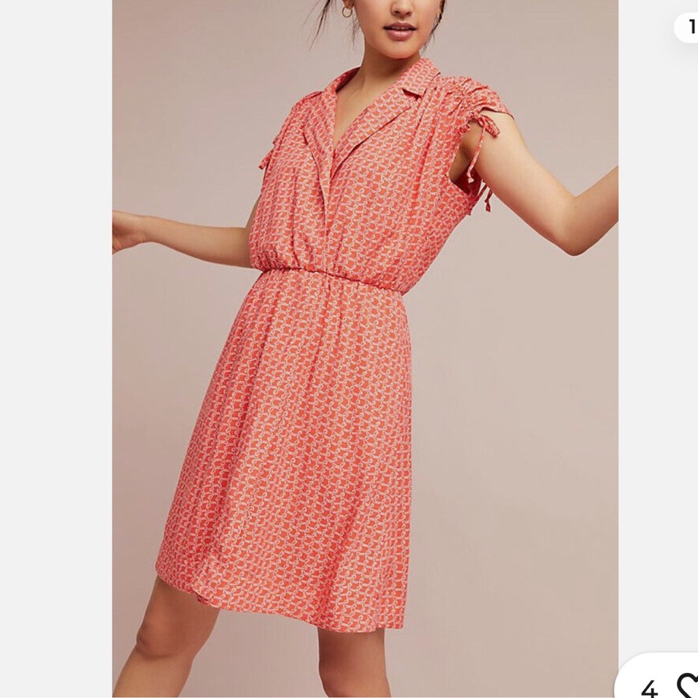 Anthropologie Maeve wrap pocketed shirt dress.